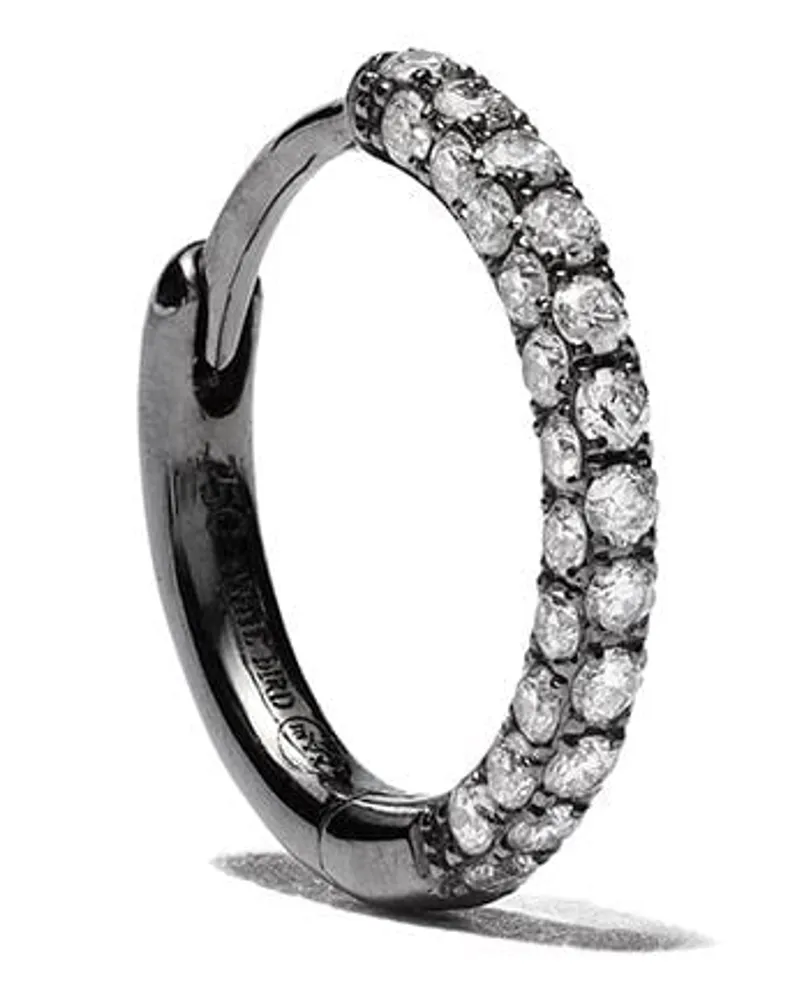 WHITE BIRD Einzelne 18kt Schwarzgoldcreole