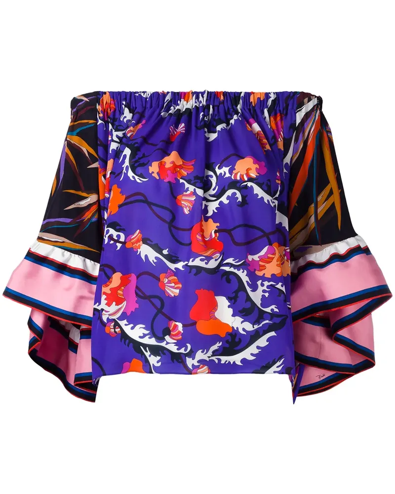 Emilio Pucci off shoulder floral blouse - Mehrfarbig Mehrfarbig
