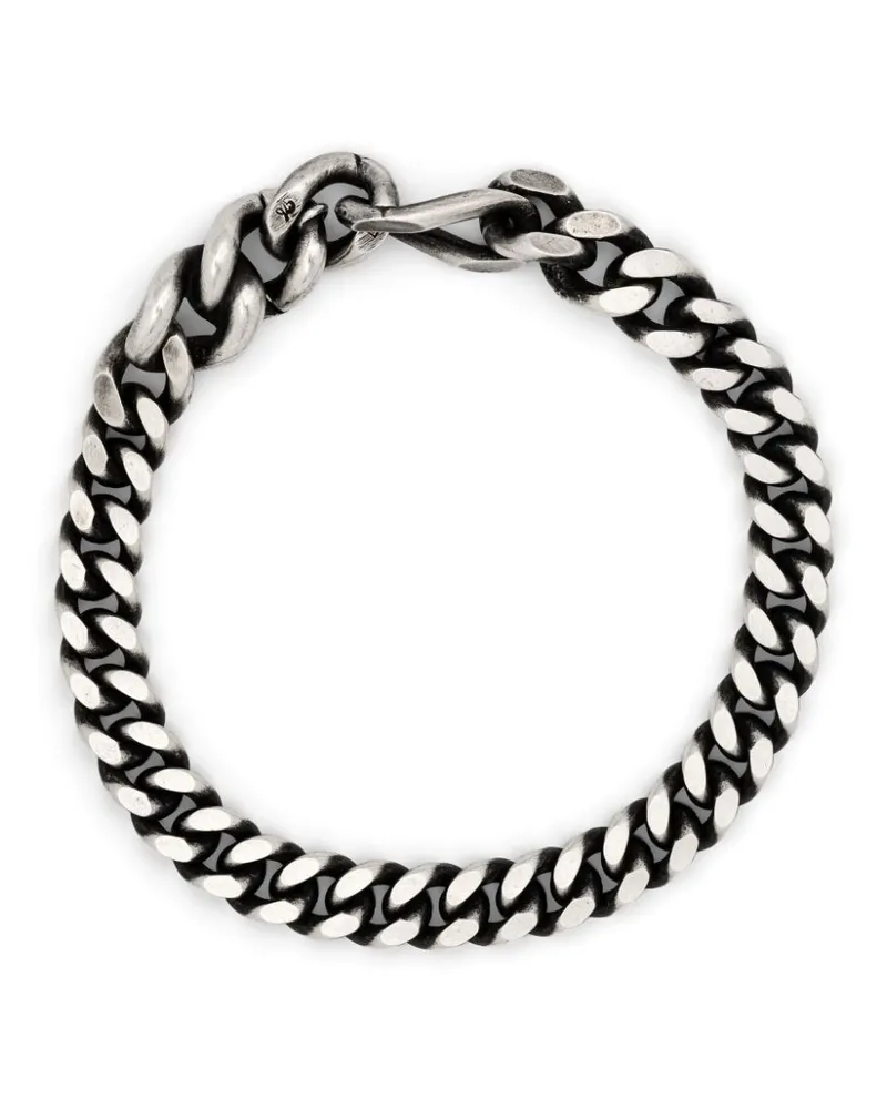 WERKSTATT:MÜNCHEN Flaches Long Link Armband - Silber Silber