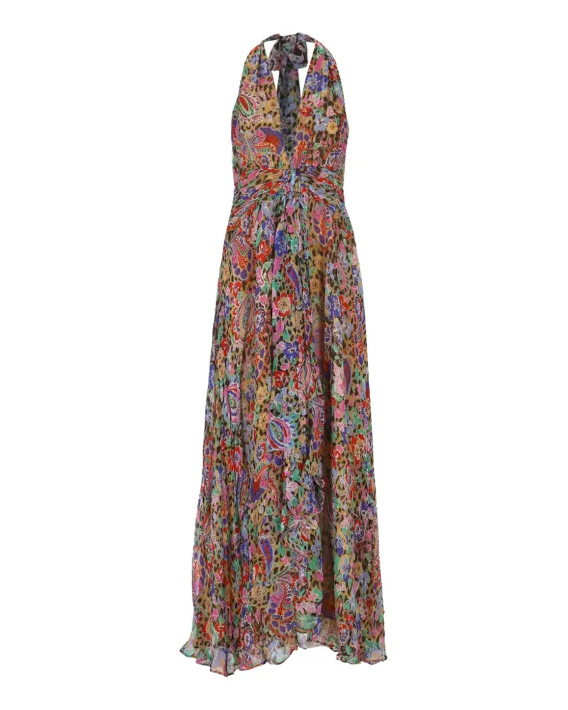 RIXO Alaina paisley-print halterneck maxi dress - Schwarz Schwarz