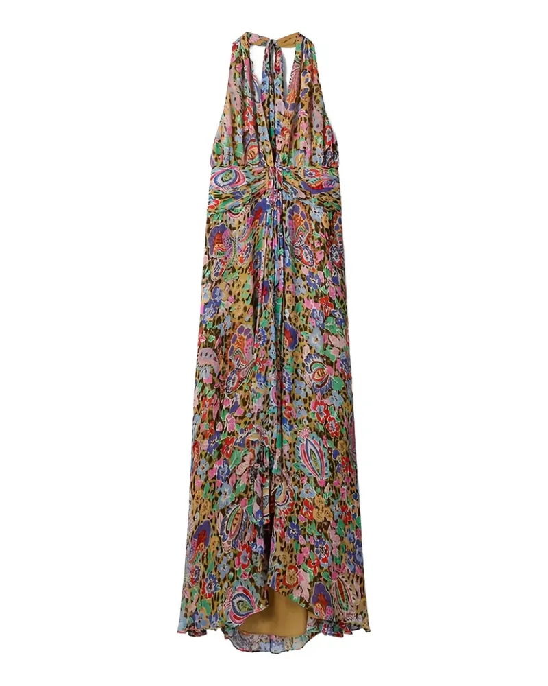 RIXO paisley-print halterneck dress - Mehrfarbig Mehrfarbig