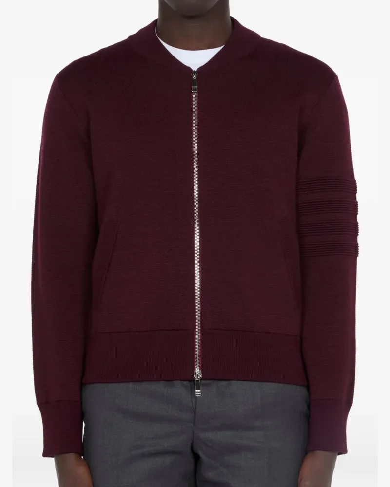 Thom Browne Cardigan mit Reißverschluss - Rot Rot