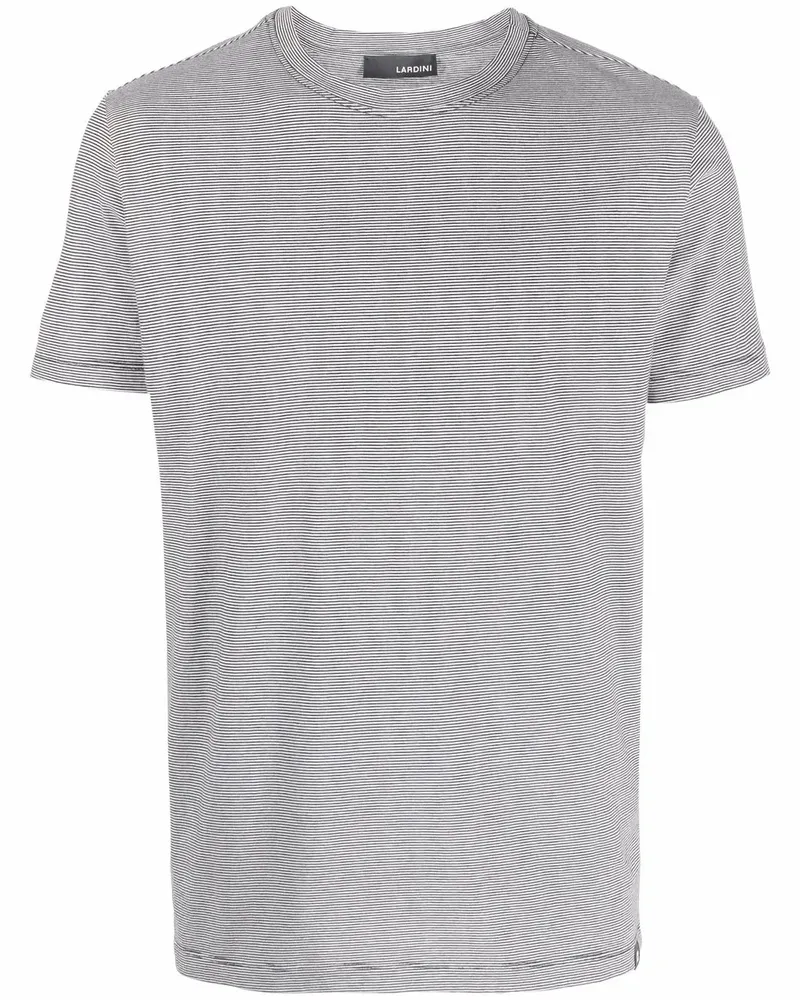 LARDINI Gestreiftes T-Shirt - Schwarz Schwarz