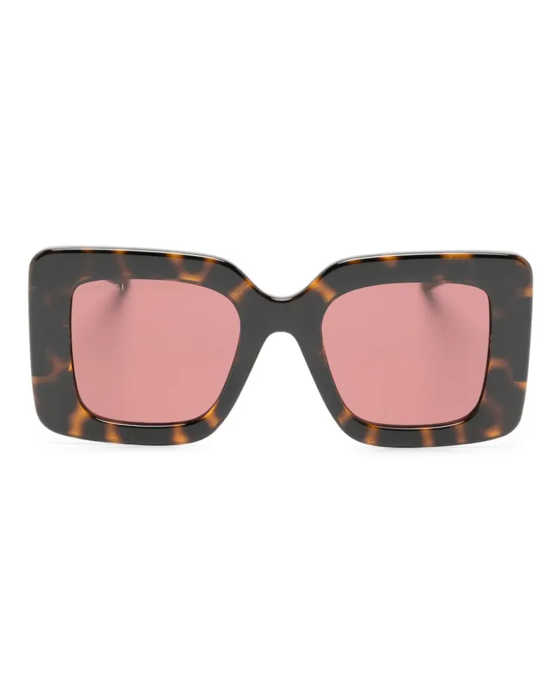 Gucci Sonnenbrille mit eckigem Gestell - Braun Braun