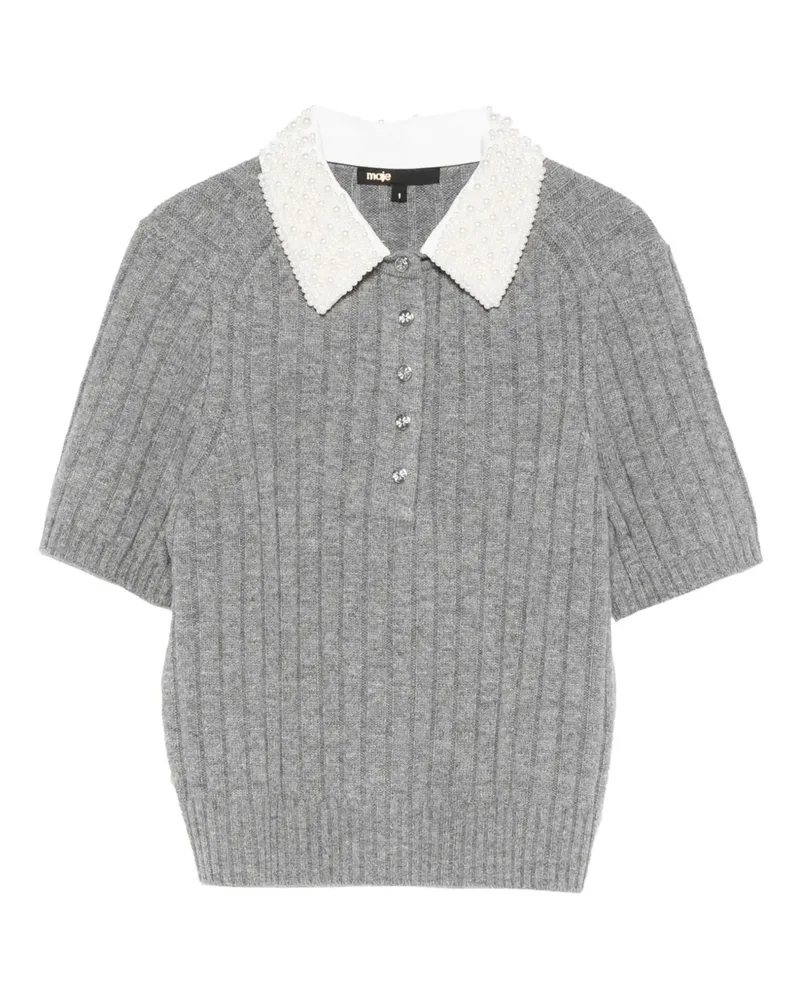 Maje removable-collar sweatshirt - Grau Grau