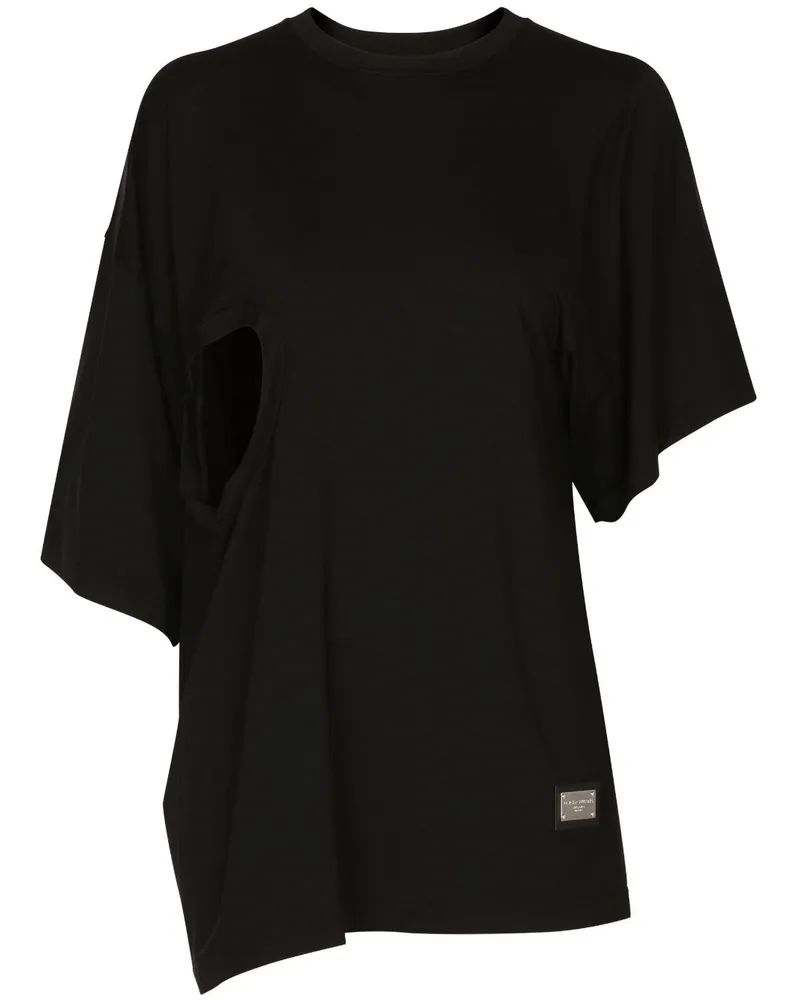 Dolce & Gabbana Asymmetrisches T-Shirt - Schwarz Schwarz