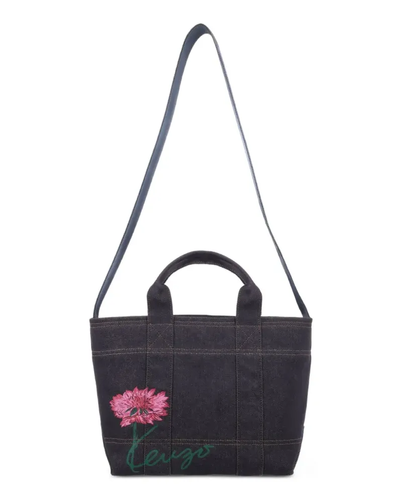 Kenzo Kleiner Tulip Tote Bag mit Blumenstickerei - Blau Blau
