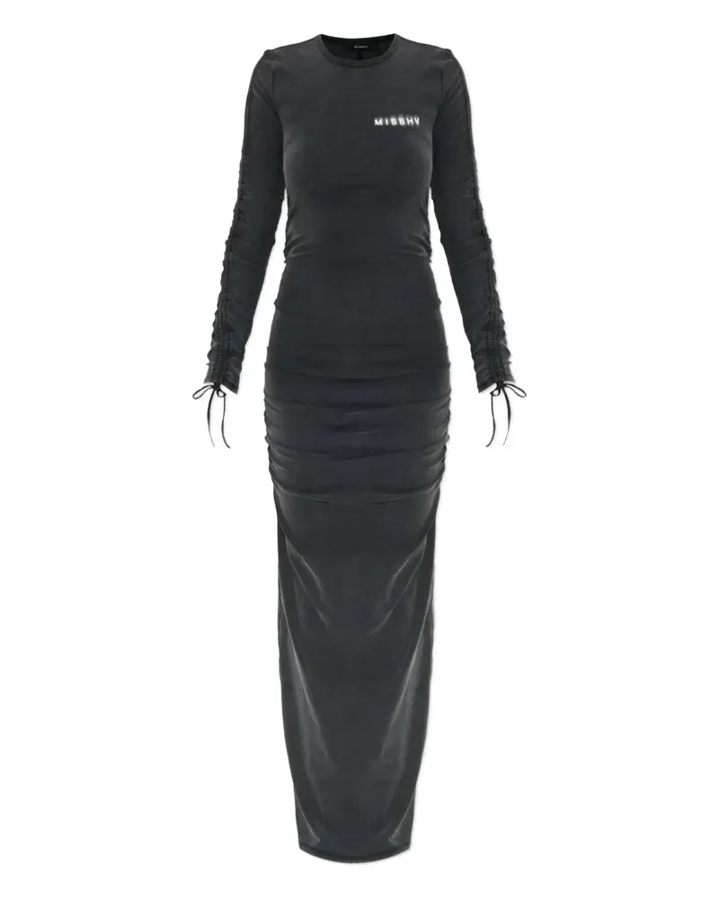 MISBHV Maxikleid mit Kordelzug - Grau Grau