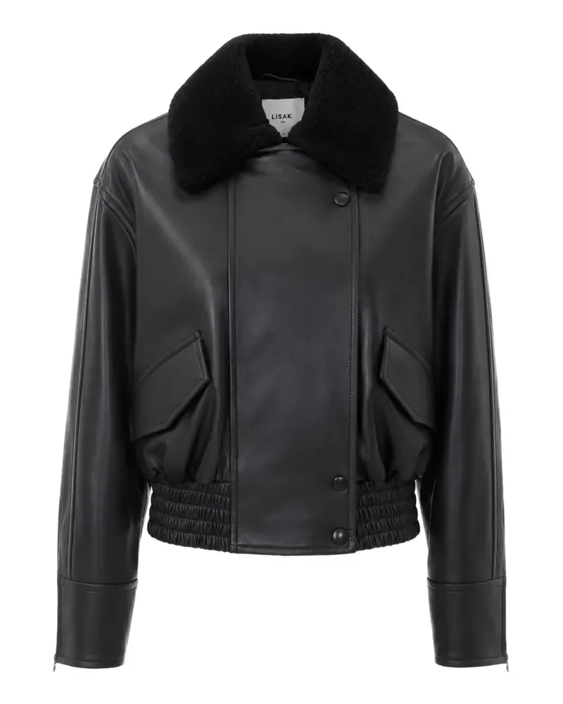 IVY & OAK Laila Lane shearling-collar leather jacket - Schwarz Schwarz