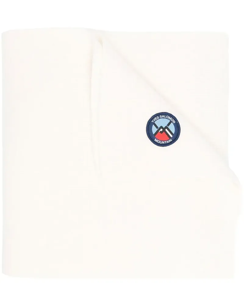 Yves Salomon Gestrickter Schal mit Logo-Patch - Nude Nude