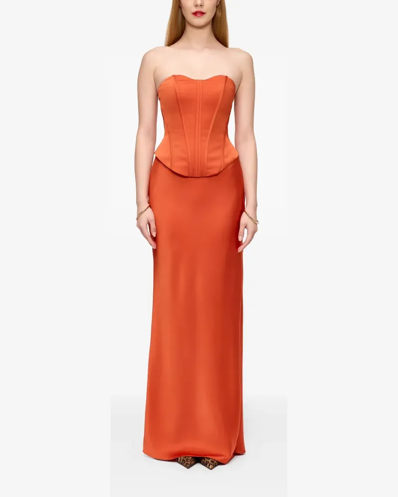 V:PM ATELIER Sophia corset-bodice maxi dress - Orange Orange