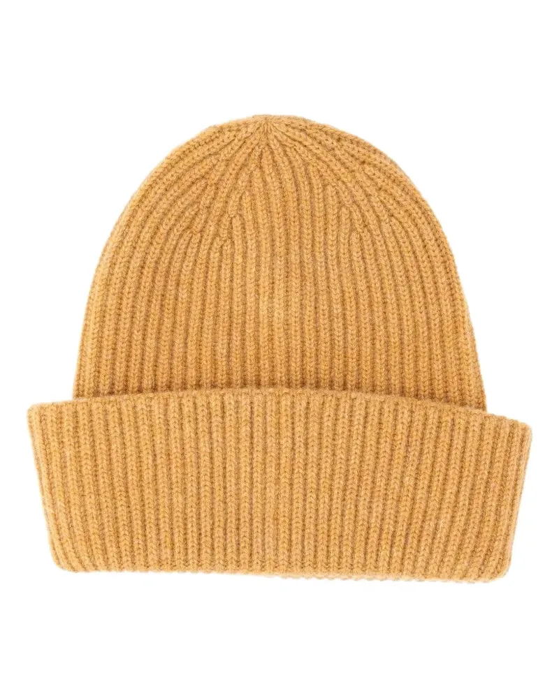 Fedeli Gerippte Beanie aus Kaschmir - Nude Nude