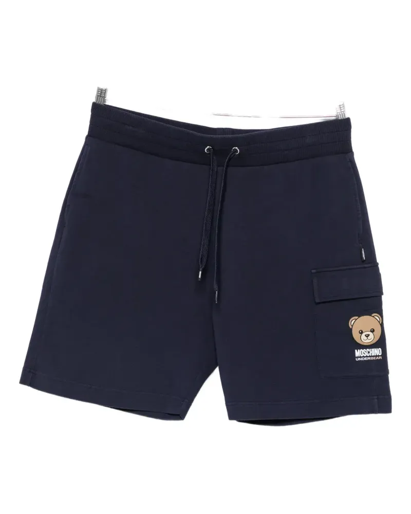 Moschino logo-print track shorts - Blau Blau