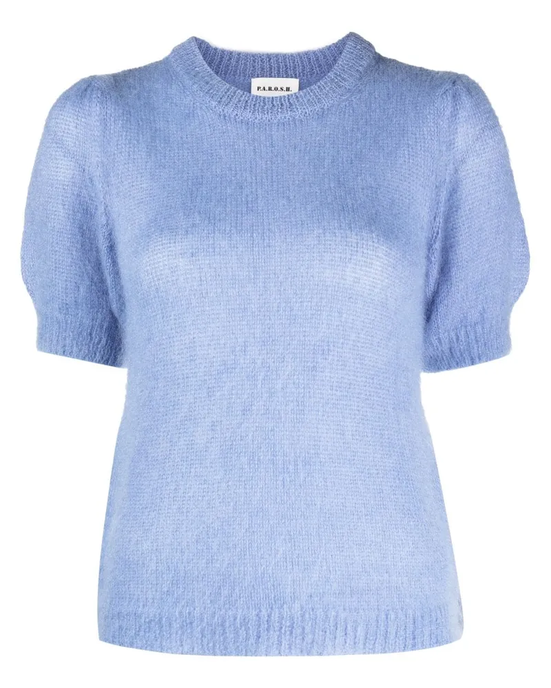 P.A.R.O.S.H. Kurzärmeliges Strickoberteil - Blau Blau