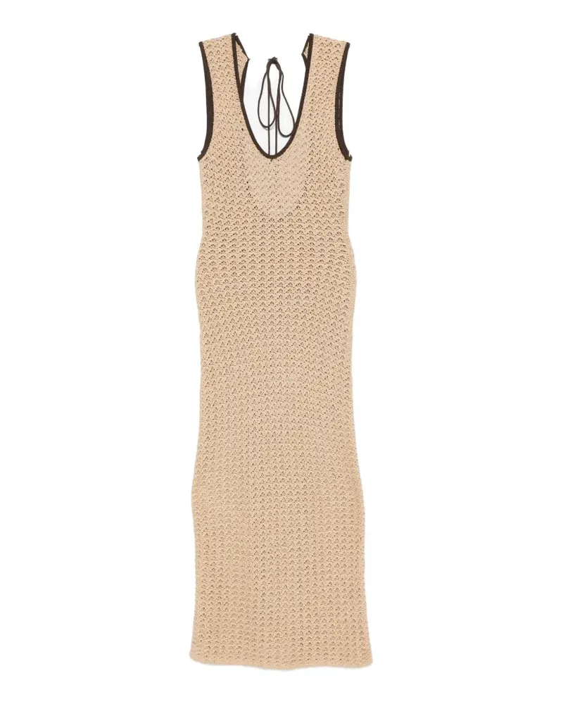 SIR crochet-knit open-back maxi dress - Nude Nude
