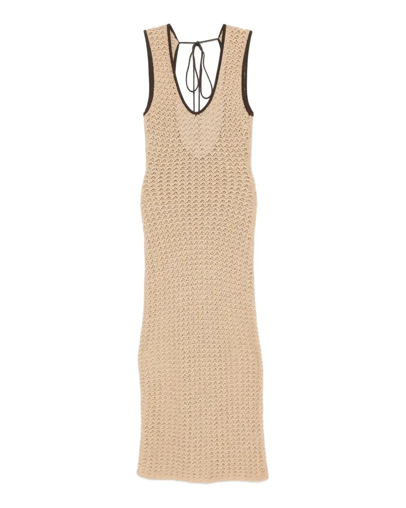 SIR Rückenfreies Maxikleid aus Häkelstrick - Nude Nude