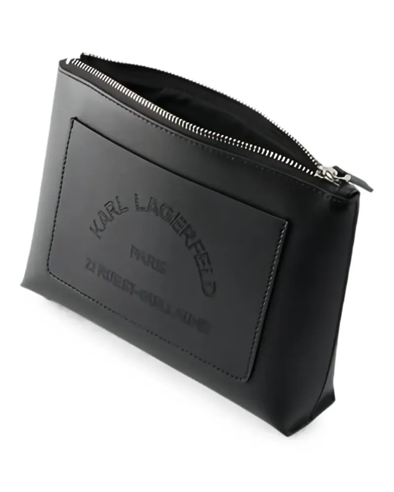 Karl Lagerfeld logo-perforated vanity case - Schwarz Schwarz