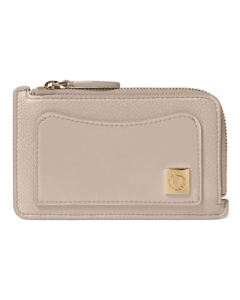Stella McCartney logo-plaque zipped cardholder - Nude Nude
