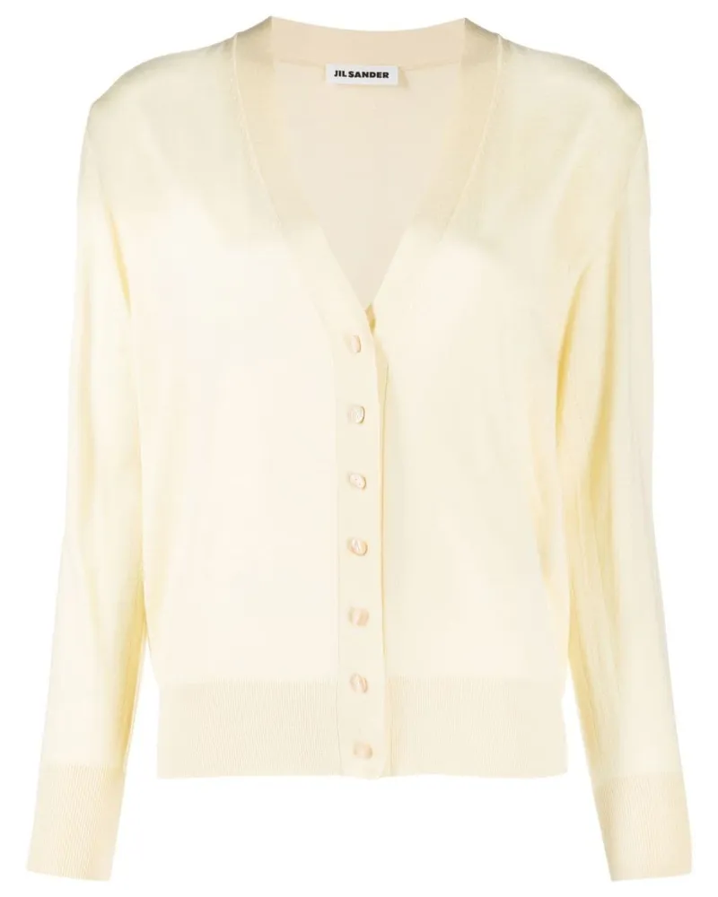 Jil Sander Fein gestrickter Cardigan - Gelb Gelb