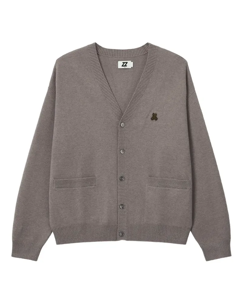 Izzue Cardigan mit Logo-Patch - Grau Grau