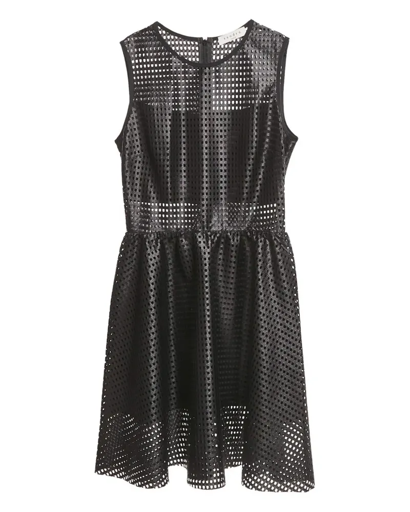 Sandro Minikleid mit Lochmuster - Schwarz Schwarz