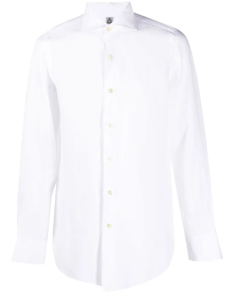 Finamore 1925 Klassisches Leinenhemd - Weiß Weiß