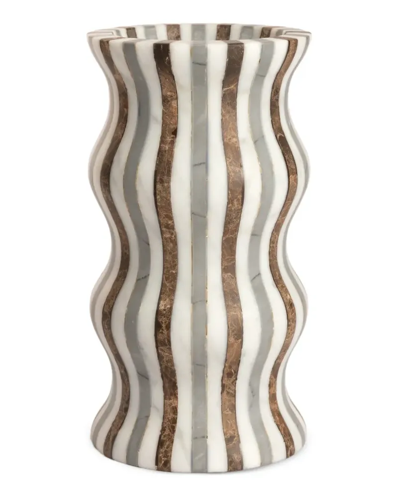 Editions Milano Gestreifte Versilia Tris Vase - Nude Nude
