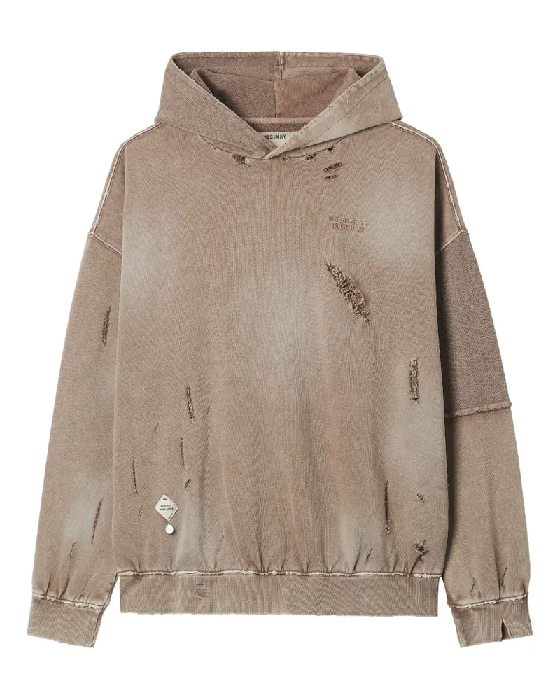 Musium Div. Hoodie im Distressed-Look - Braun Braun