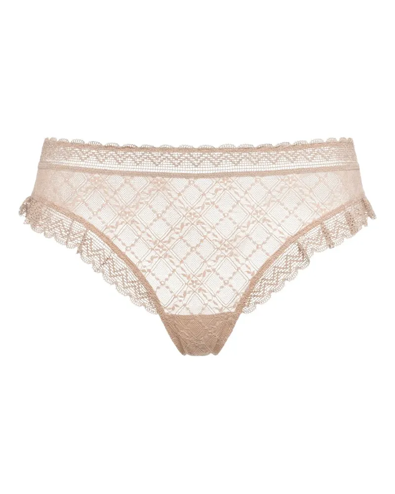Eres Lili ruffled lace tanga - Nude Nude