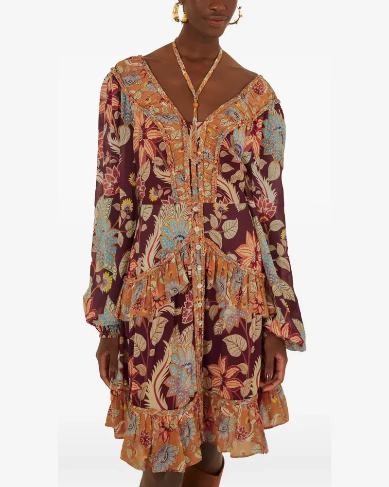 FARM Rio Delhi floral mixed mini dress - Violett Violett