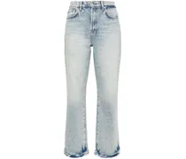 Cropped-Jeans mit Fransensaum