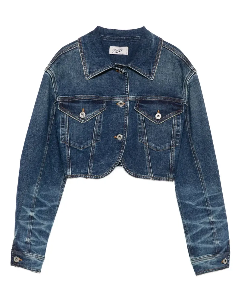 PENCE Jeansjacke mit Tragefalten - Blau Blau