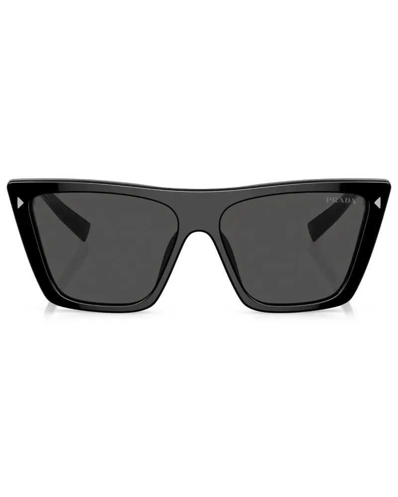 Prada Sonnenbrille mit eckigem Gestell - Schwarz Schwarz