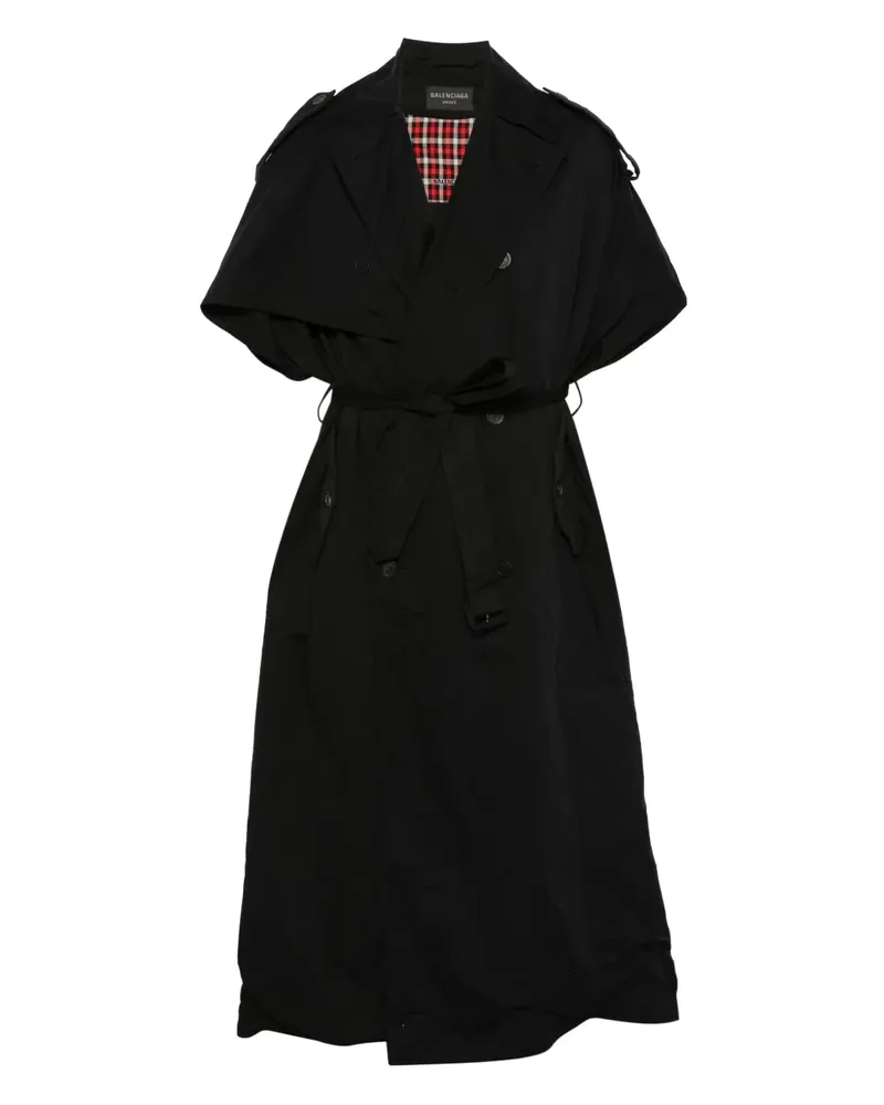 Balenciaga Trenchcoat mit Kapuze - Schwarz Schwarz