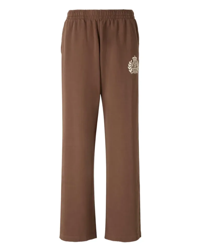 SPORTY & RICH Bristol Crest elasticated-waist track pants - Braun Braun
