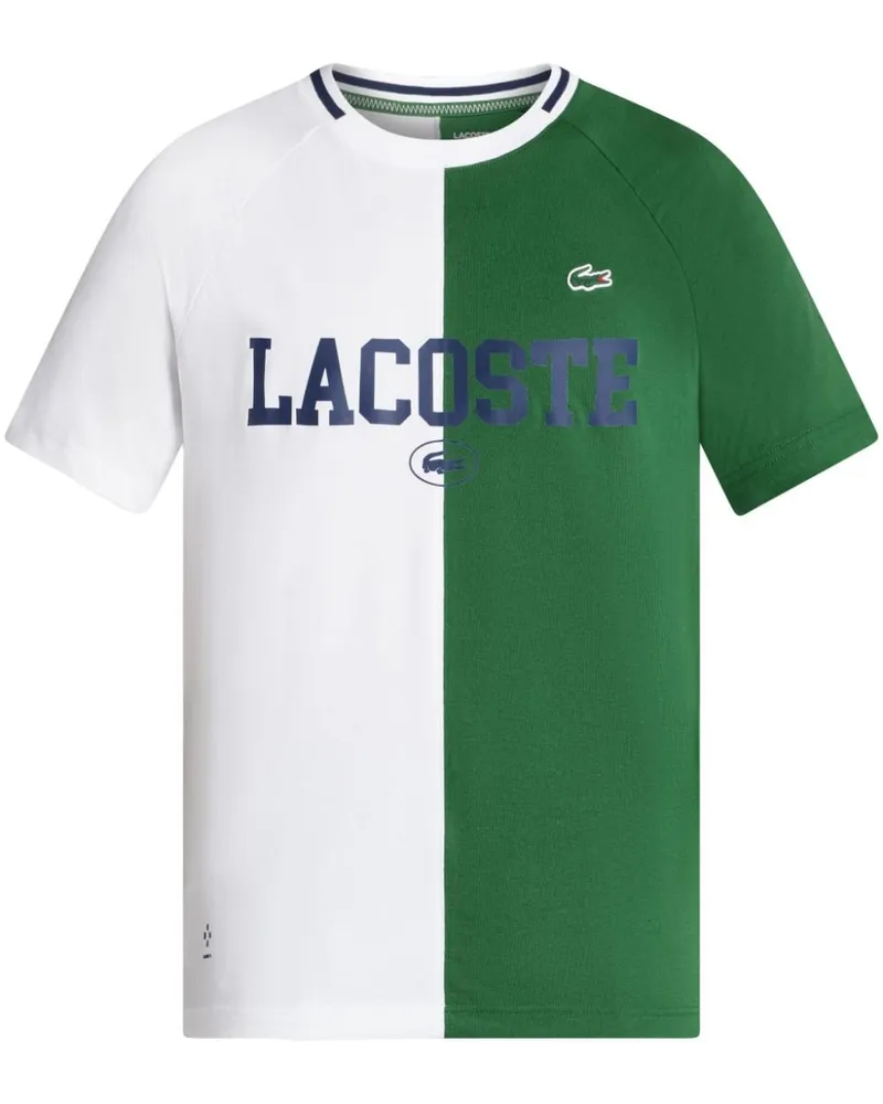 Lacoste Zweifarbiges T-Shirt mit Logo-Print - Weiß Weiß