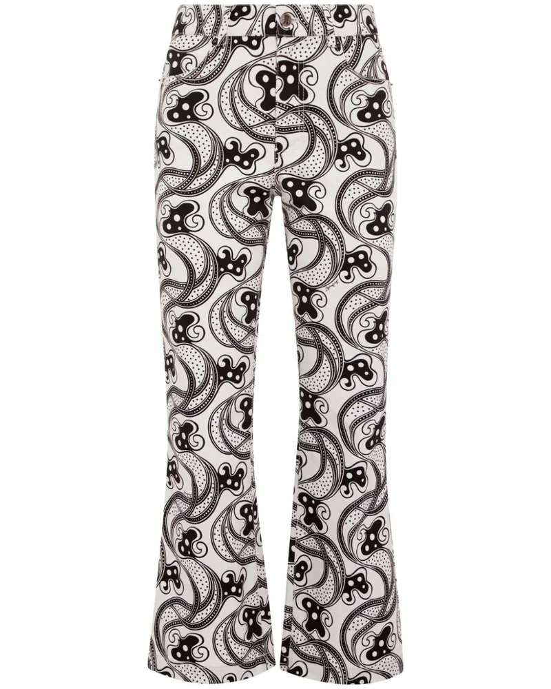 La DoubleJ Ausgestellte Cropped-Jeans - Weiß Weiß