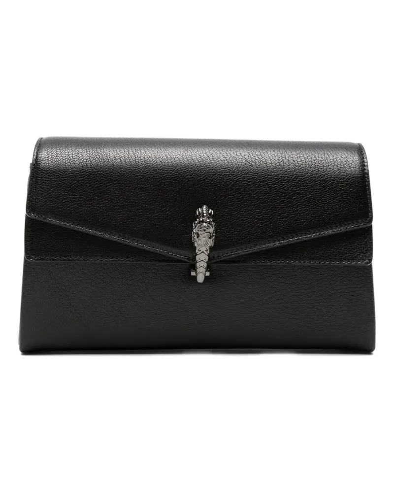 Gucci small Dionysus tiger-head leather shoulder bag - Schwarz Schwarz