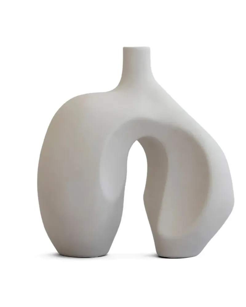 101 Copenhagen Kleine Ni Vase mit abstrakter Form (30cm x 22cm) - Weiß Weiß