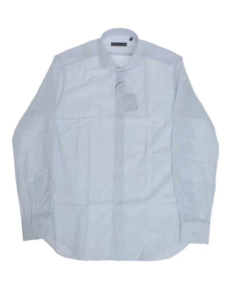 Corneliani awning-stripe french-collar shirt - Weiß Weiß