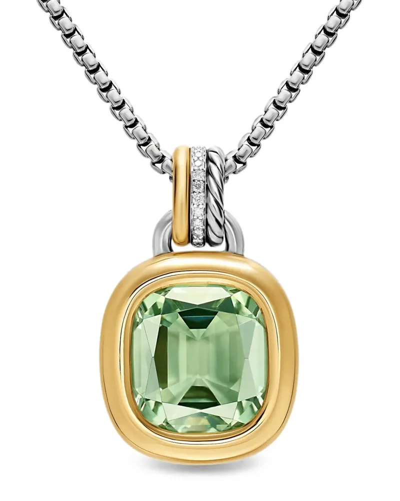 David Yurman Mercer Halskette mit Prasiolith und Diamanten - Gold Gold