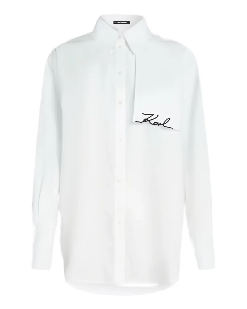 Karl Lagerfeld embroidered-logo shirt - Weiß Weiß
