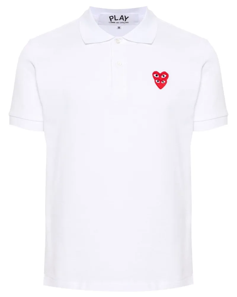 Comme des Garçons Poloshirt mit Herz-Patch - Weiß Weiß