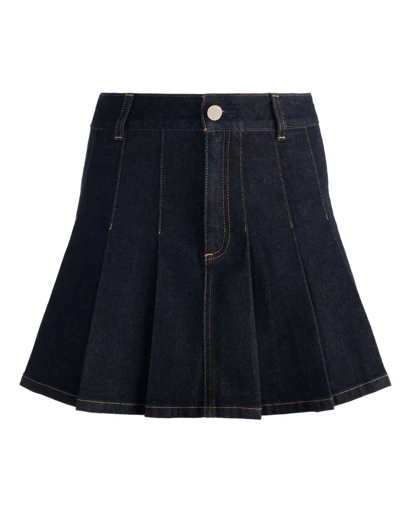 Alice + Olivia Suzie Jeans-Minirock mit Falten - Blau Blau