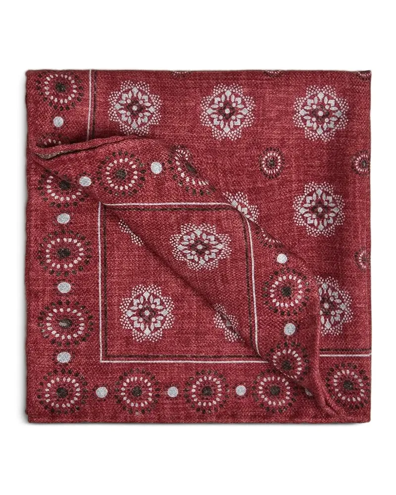 Brunello Cucinelli Einstecktuch mit geometrischem Print - Rot Rot