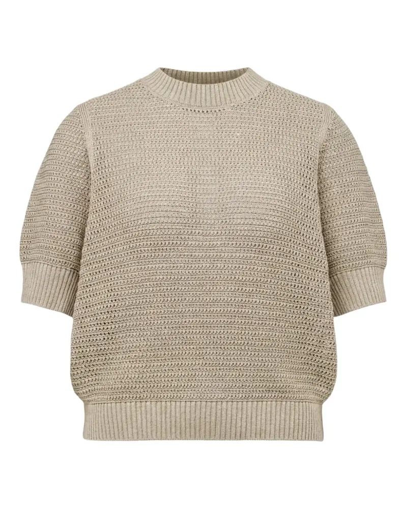 Drykorn chunky-knit short-sleeve sweater - Nude Nude