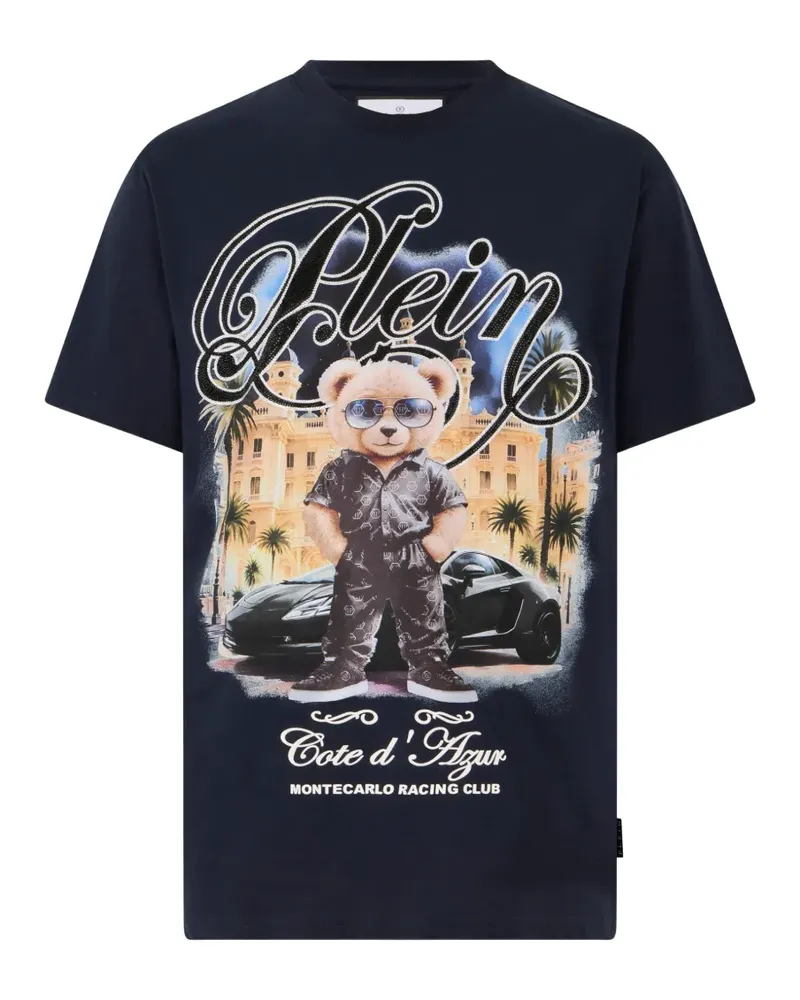 Philipp Plein teddy-print T-shirt - Blau Blau