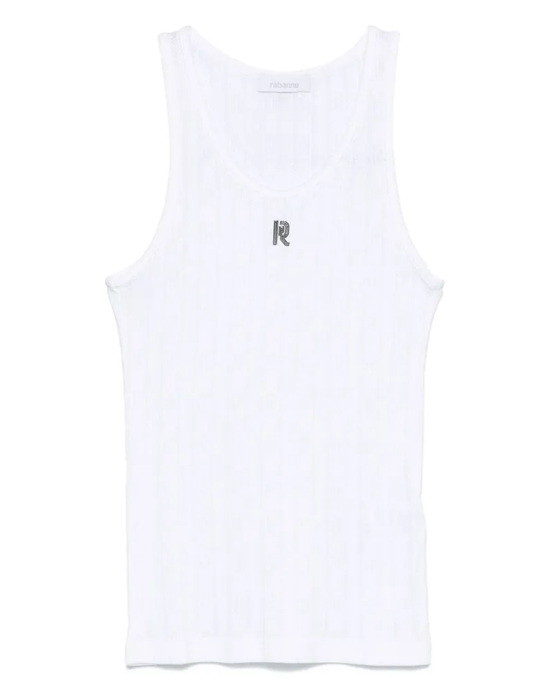 Paco Rabanne Tanktop mit Logo-Schild - Weiß Weiß