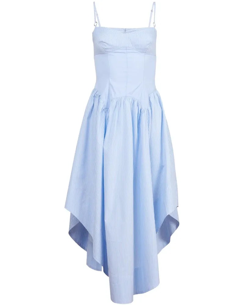 Fleur Du Mal Midikleid aus Popeline - Blau Blau