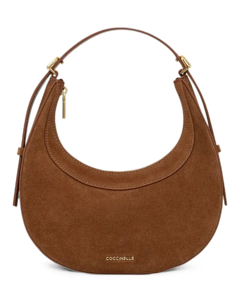 Coccinelle Mini Whisper Schultertasche aus Wildleder - Braun Braun